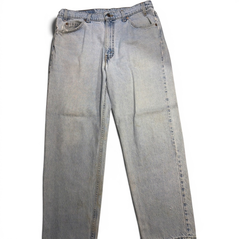 Vintage 1998 Levis 550 Relaxed Fit Jeans Light Wash Made in USA 38x30 Distressed